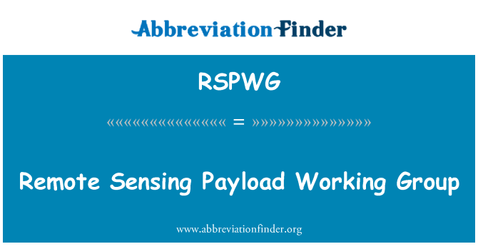 RSPWG: گروه کار از راه دور سنجش ظرفیت ترابری