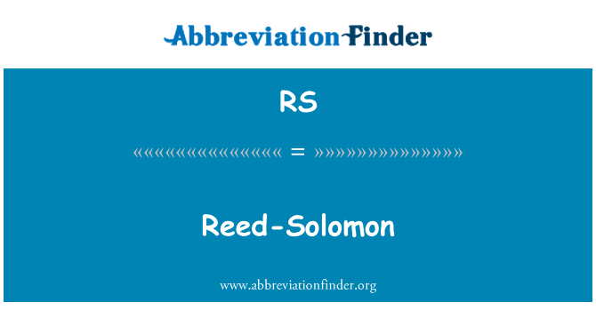 RS: Reed-Saalomoni