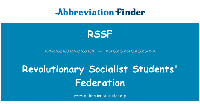 RSSF: Studenti revolucionarne Socijalističke Federacije