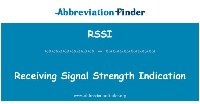 RSSI: Přijímající Indikace síly signálu