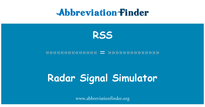 RSS: Radarový signál simulátor