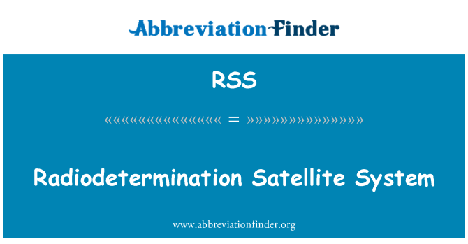 RSS: Radiodeterminacijski satelitski sistem