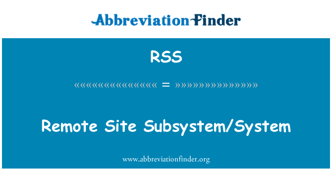 RSS: Fjernwebstedet delsystemet/System