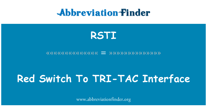 RSTI: Rode schakelaar aan TRI-TAC Interface