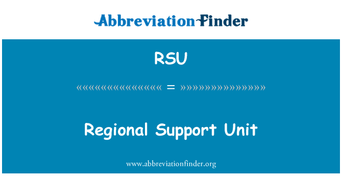 RSU: Unità tal-appoġġ reġjonali