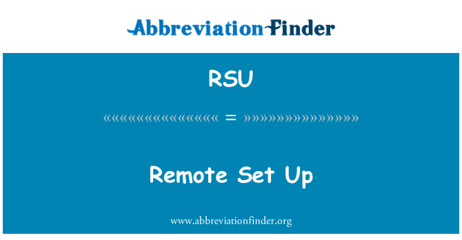 RSU: Remot stabbilit