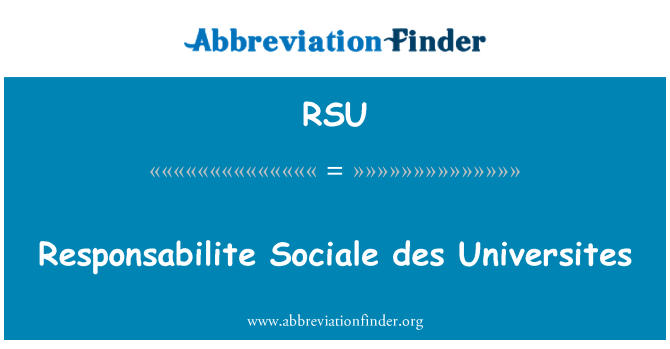 RSU: Responsabilite Sociale des Universites