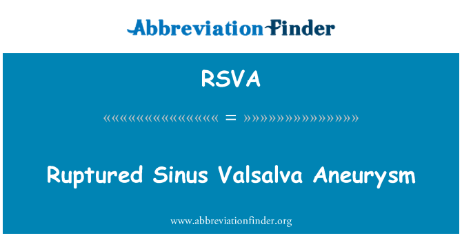 RSVA: Ruptúra Sinus Valsalva aneuryzma