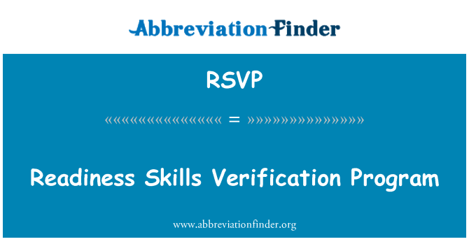 RSVP: Programma di verifica delle competenze di prontezza
