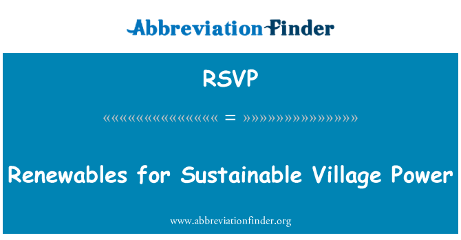 RSVP: Renouvelables pou pouvwa vil Durable