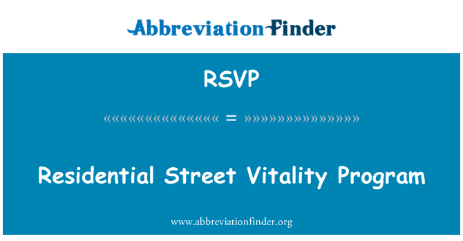 RSVP: Program perumahan jalan vitalitas