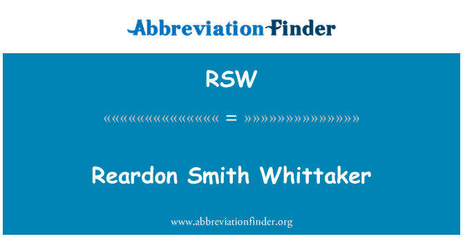 RSW: Reardon Smith Whittaker