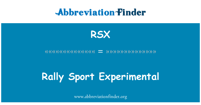 RSX: Ral·li esport Experimental