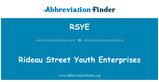 RSYE: Empresas de juventude Rideau Street