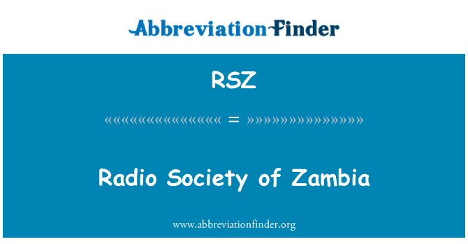 RSZ: ज़ाम्बिया के रेडियो सोसायटी
