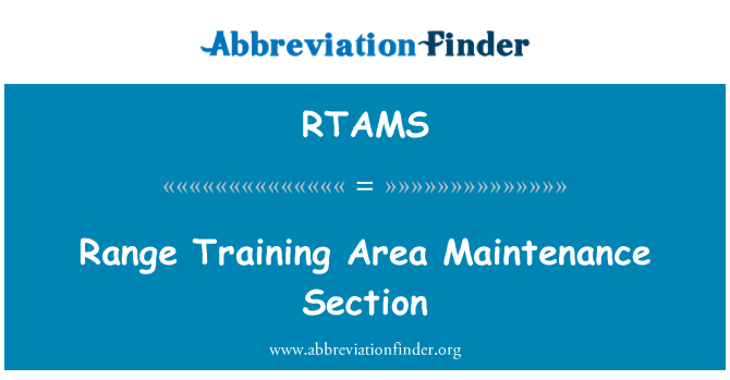 RTAMS: Obseg usposabljanja območje oddelek za vzdrževanje