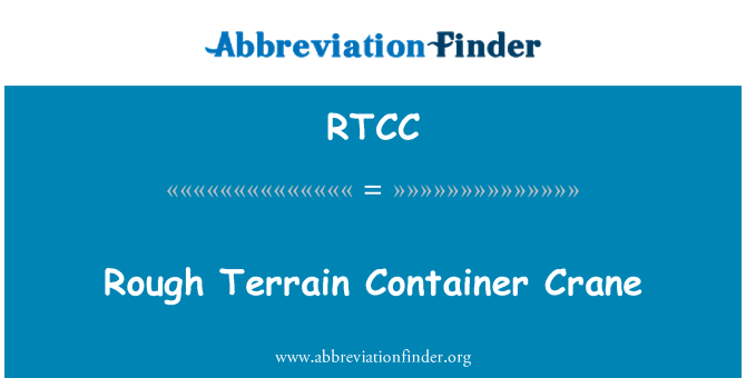 RTCC: עגורן מכולות שטח קשים