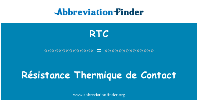 RTC: Résistance Thermique de Contact