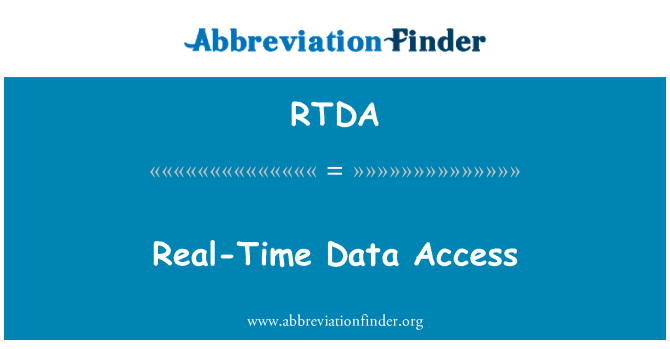 RTDA: Tillgång till realtid Data