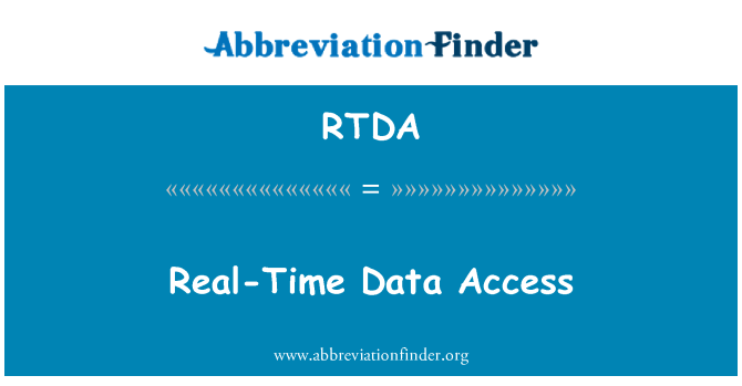 RTDA: Accesul la date în timp real