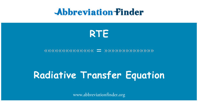 RTE: Ekwasyon radiatif fè/bay transfè
