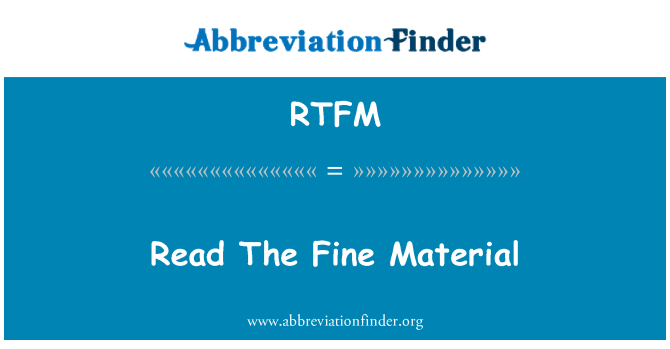 RTFM: Lire la byen materyèl