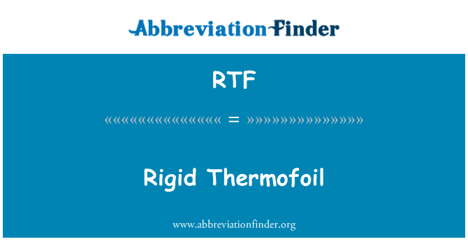 RTF: Thermofoil riġidu