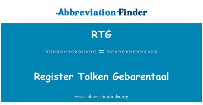 RTG: Reģistrēt Tolken Gebarentaal