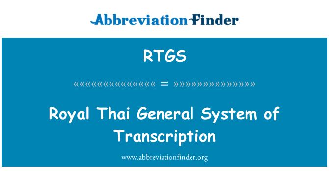 RTGS: Royal Thaïlandais jeneral sistèm de Transcription