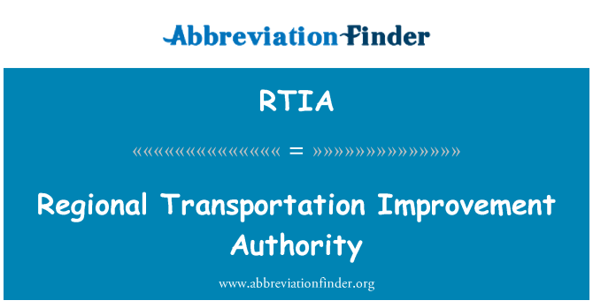 RTIA: Autoridade de melhoria do transporte regional