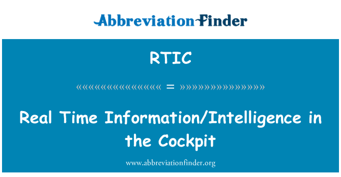 RTIC: Reálném čase informací/inteligence v kokpitu