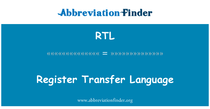 RTL: Registre de langue de transfert