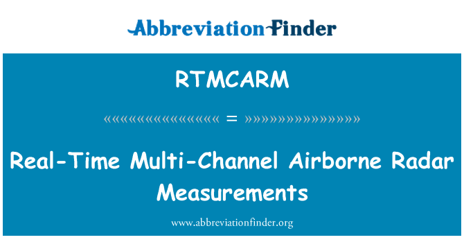 RTMCARM: Mediciones de Radar aerotransportado de multicanal en tiempo real