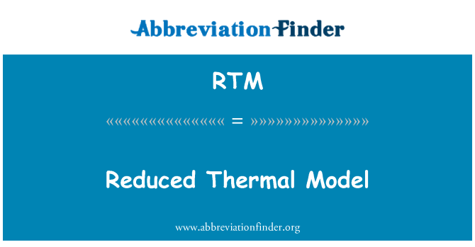 RTM: Modèl Thermique redui