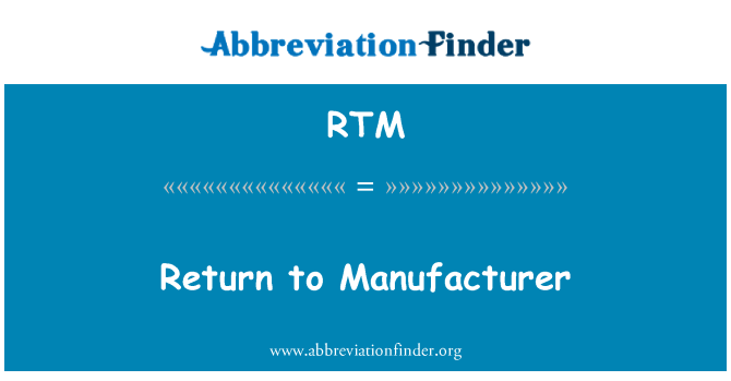 RTM: Vende tilbage til producenten