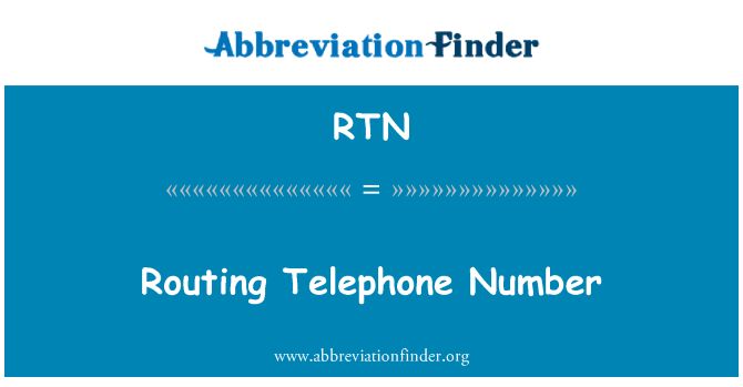RTN: Routering telefoonnummer