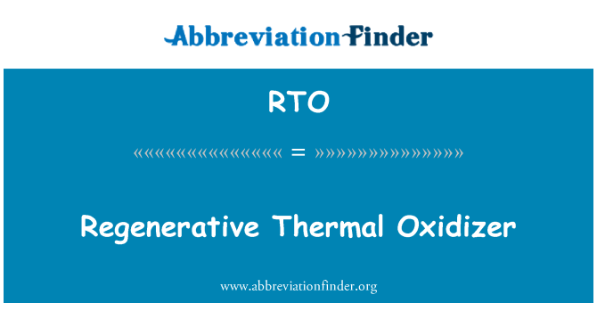 RTO: Oxidant tèrmica regenerativa