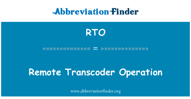 RTO: Remote Transcoder drift