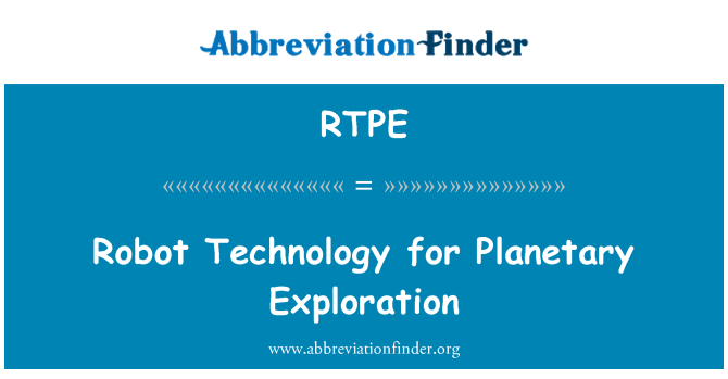 RTPE: Robot-teknologien for planetenes leting