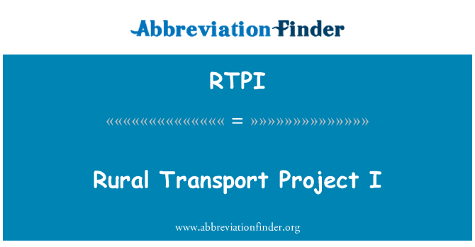 RTPI: Vidiecku dopravu projekt I