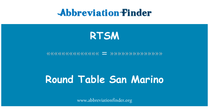 RTSM: اجتماع المائدة المستديرة سان مارينو
