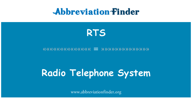 RTS: Sistema telefonico radio