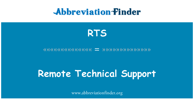 RTS: Support technique à distance