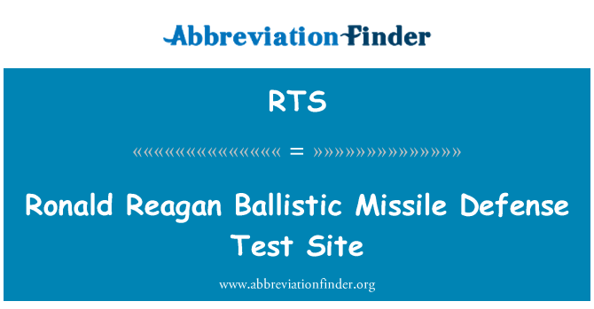 RTS: Site d'essai de Ronald Reagan Ballistic Missile Defense