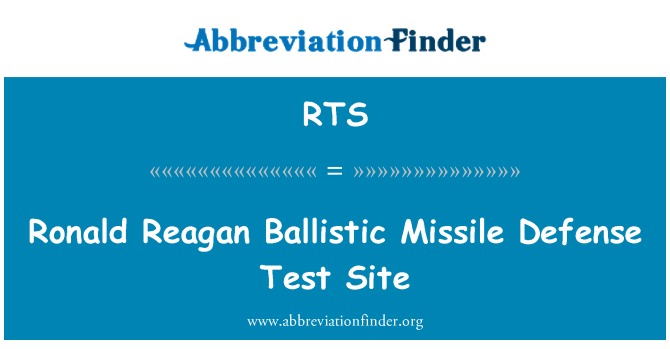 RTS: Ronald Reagan Ballistic Missile Defense testsite