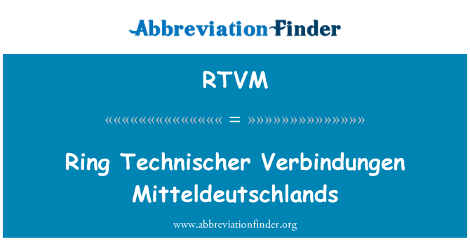 RTVM: Anell Technischer Verbindungen Mitteldeutschlands