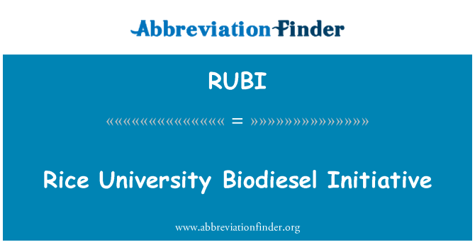 RUBI: Rice University bionafty iniciativa