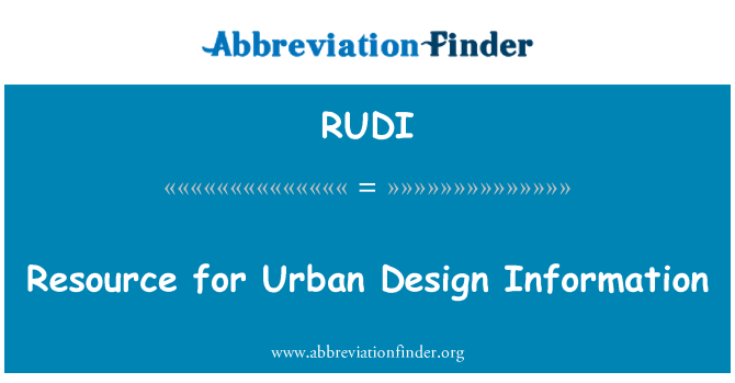 RUDI: Recursos para información sobre el diseño urbano