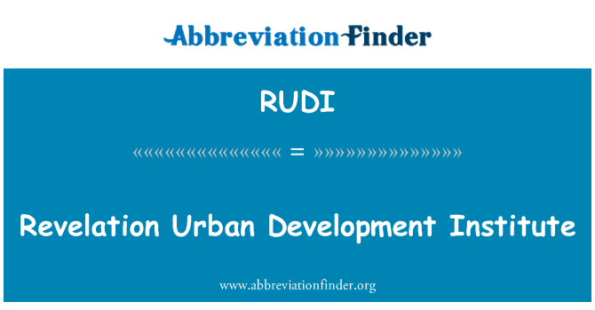 RUDI: Revelasyon vil Enstiti developman