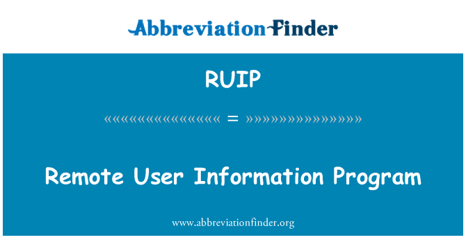 RUIP: Απομακρυσμένο χρήστη πρόγραμμα πληροφορίες